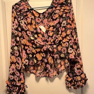 Sheer floral blouse